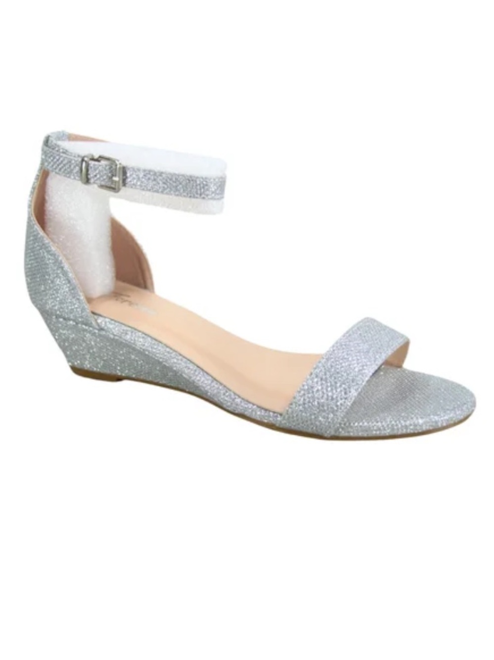 New Sparkly Ankle-Strap Wedge Sandals